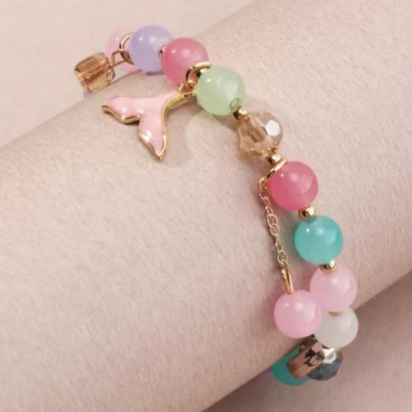 🔵Mermaid Tail Multicolor Beaded Bracelet - Picture 5 of 8
